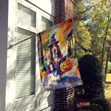 Load image into Gallery viewer, Basset Hound Halloween Trick or Treat House Flag