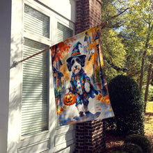 Load image into Gallery viewer, Bernedoodle Halloween Trick or Treat House Flag