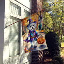 Load image into Gallery viewer, Bichon Frise Halloween Trick or Treat House Flag