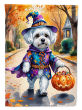 Load image into Gallery viewer, Bichon Frise Halloween Trick or Treat House Flag