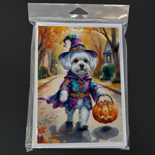 Load image into Gallery viewer, Bichon Frise Halloween Trick or Treat Greeting Cards Pack of 8
