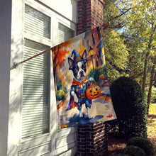 Load image into Gallery viewer, Boston Terrier Halloween Trick or Treat House Flag