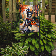 Load image into Gallery viewer, Boston Terrier Halloween Trick or Treat Garden Flag