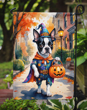 Load image into Gallery viewer, Boston Terrier Halloween Trick or Treat Garden Flag
