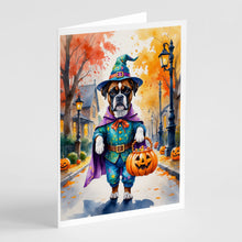 Load image into Gallery viewer, Boxer Halloween Trick or Treat Greeting Cards Pack of 8