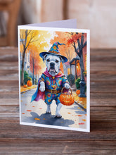 Load image into Gallery viewer, White Boxer Halloween Trick or Treat Greeting Cards Pack of 8
