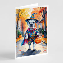 Load image into Gallery viewer, White Boxer Halloween Trick or Treat Greeting Cards Pack of 8