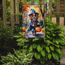 Load image into Gallery viewer, Cavalier Spaniel Halloween Trick or Treat Garden Flag