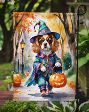 Load image into Gallery viewer, Cavalier Spaniel Halloween Trick or Treat Garden Flag
