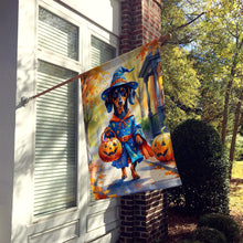 Load image into Gallery viewer, Dachshund Halloween Trick or Treat House Flag