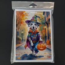 Load image into Gallery viewer, Dalmatian Halloween Trick or Treat Greeting Cards Pack of 8