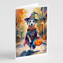 Load image into Gallery viewer, Dalmatian Halloween Trick or Treat Greeting Cards Pack of 8
