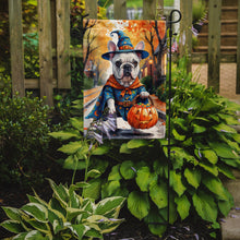 Load image into Gallery viewer, White French Bulldog Halloween Trick or Treat Garden Flag