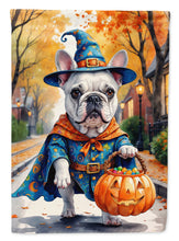 Load image into Gallery viewer, White French Bulldog Halloween Trick or Treat Garden Flag