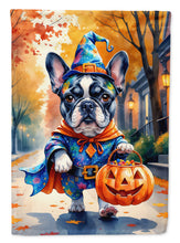 Load image into Gallery viewer, Black White French Bulldog Halloween Trick or Treat House Flag