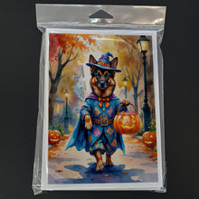 Load image into Gallery viewer, German Shepherd Halloween Trick or Treat Greeting Cards Pack of 8