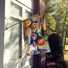 Load image into Gallery viewer, Golden Retriever Halloween Trick or Treat House Flag