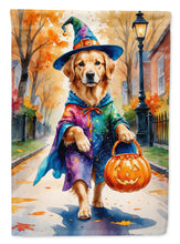 Load image into Gallery viewer, Golden Retriever Halloween Trick or Treat House Flag