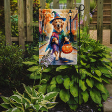 Load image into Gallery viewer, Golden Retriever Halloween Trick or Treat Garden Flag