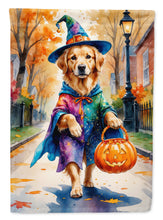 Load image into Gallery viewer, Golden Retriever Halloween Trick or Treat Garden Flag