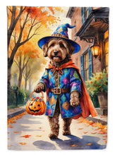 Load image into Gallery viewer, Chocolate Labradoodle Halloween Trick or Treat House Flag