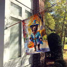 Load image into Gallery viewer, Chocolate Newfoundland Halloween Trick or Treat House Flag