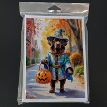 Load image into Gallery viewer, Chocolate Newfoundland Halloween Trick or Treat Greeting Cards Pack of 8