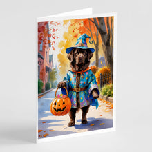 Load image into Gallery viewer, Chocolate Newfoundland Halloween Trick or Treat Greeting Cards Pack of 8