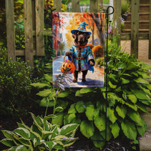 Load image into Gallery viewer, Chocolate Newfoundland Halloween Trick or Treat Garden Flag