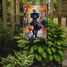 Load image into Gallery viewer, Black Poodle Halloween Trick or Treat Garden Flag