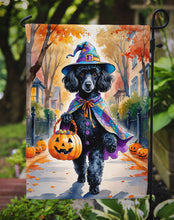 Load image into Gallery viewer, Black Poodle Halloween Trick or Treat Garden Flag