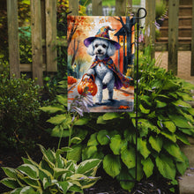 Load image into Gallery viewer, White Poodle Halloween Trick or Treat Garden Flag