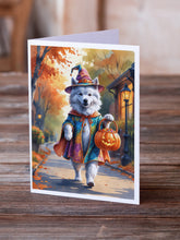Load image into Gallery viewer, Samoyed Halloween Trick or Treat Greeting Cards Pack of 8
