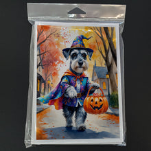 Load image into Gallery viewer, Schnauzer Halloween Trick or Treat Greeting Cards Pack of 8