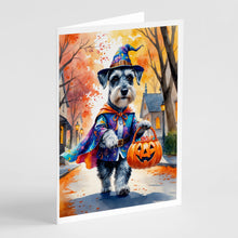 Load image into Gallery viewer, Schnauzer Halloween Trick or Treat Greeting Cards Pack of 8