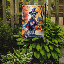 Load image into Gallery viewer, Schnauzer Halloween Trick or Treat Garden Flag