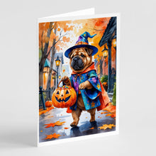 Load image into Gallery viewer, Shar Pei Halloween Trick or Treat Greeting Cards Pack of 8