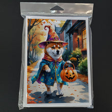 Load image into Gallery viewer, Shiba Inu Halloween Trick or Treat Greeting Cards Pack of 8