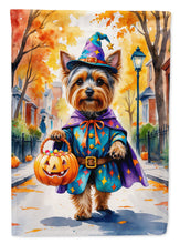 Load image into Gallery viewer, Yorkshire Terrier Yorkie Halloween Trick or Treat Garden Flag