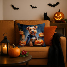 Load image into Gallery viewer, Airedale Terrier Puppy Halloween Throw Pillow