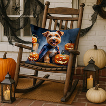 Load image into Gallery viewer, Airedale Terrier Puppy Halloween Throw Pillow