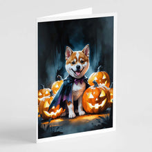 Load image into Gallery viewer, Akita Puppy Halloween Greeting Cards Pack of 8