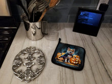 Load image into Gallery viewer, Akita Puppy Halloween Pair of Pot Holders
