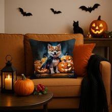 Load image into Gallery viewer, Akita Puppy Halloween Throw Pillow