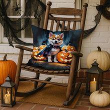 Load image into Gallery viewer, Akita Puppy Halloween Throw Pillow