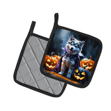 Load image into Gallery viewer, Alaskan Malamute Puppy Halloween Pair of Pot Holders