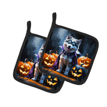 Load image into Gallery viewer, Alaskan Malamute Puppy Halloween Pair of Pot Holders
