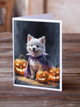 Load image into Gallery viewer, American Eskimo Puppy Halloween Greeting Cards Pack of 8
