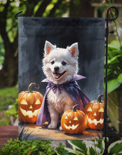 Load image into Gallery viewer, American Eskimo Puppy Halloween Garden Flag