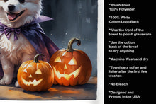 Load image into Gallery viewer, American Eskimo Puppy Halloween Kitchen Towel
